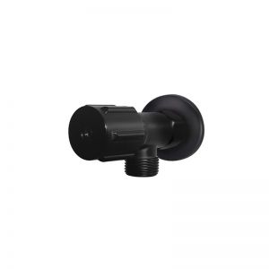 Meir Round Mini Stop Cistern Tap with backplate - Matte Black | MP11P