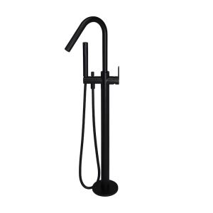 Meir Round Paddle Freestanding Bath Spout and Hand Shower | Matte Black | MB09PD