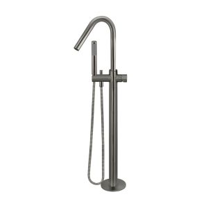 Meir Round Pinless Freestanding Bath Spout and Hand Shower | Shadow Gunmetal | MB09PN-PVDGM