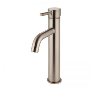 Meir Round Tall Basin Mixer Curved | Champagne | MB04-R3-CH