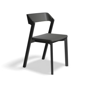 Merano Black Stained Beechwood Stackable Dining Chair with Black Pad
