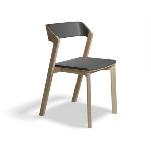 Merano Natural Oak Stackable Dining Chair with Black Pad