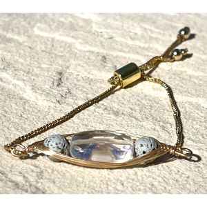 MIAMI Bracelet  I  Clear Quartz Chunky  | Gold