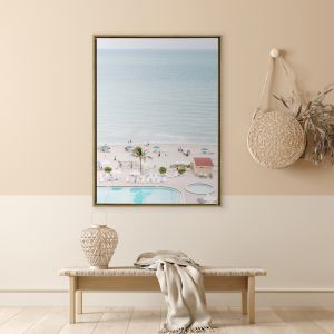 Miami Poolside | Framed Canvas Art Print