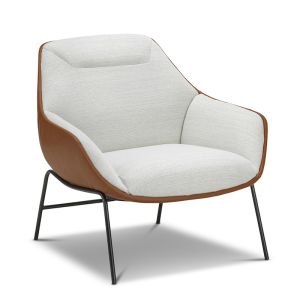Mii Occasional Lounge Chair | Dove White & Tan | by L3 Home