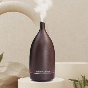 Milano Decor 100ml Ultrasonic Aroma Diffuser (inc. 3 Essential Oils)  | Dark Wood