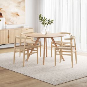 Milari 5 Piece Dining Set with Oskar Natural Oak Chairs | by L3 Home