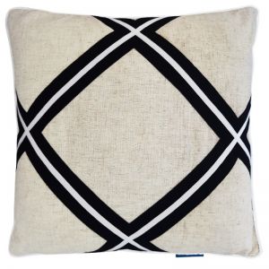 MILROY Black Diamond Cross Cushion Cover | 50x50cm