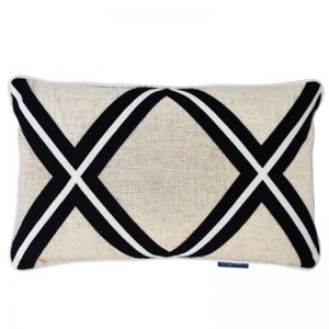 MILROY Black Double Cross Cushion Cover | 30x50cm