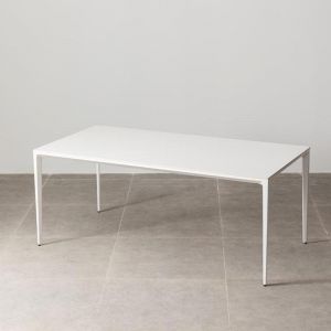 Minimalist 4 Seater Sintered Porcelain Stone Dining Table | Matte White | BK Ciandre