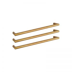 Mizu Drift Heated Towel Rail 630mm (Triple Pack) Brushed Gold PVD | Reece