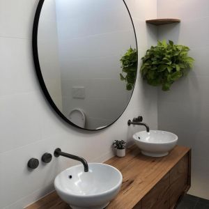 Modern Black Circular Round Mirror | 110 and 120 cm