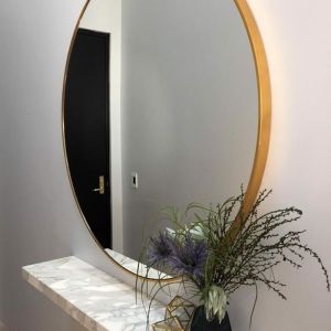 Modern Round Stella Mirror | Brass 120cm