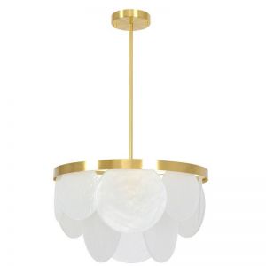 Mojave 6 Light Pendant or Close to Ceiling Fitting in Brass with Textured Frost Glass | Beacon Light