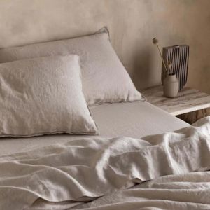 Mondo Oatmeal French Linen Duvet Cover Set | King Bed