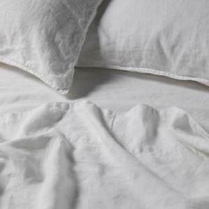 Mondo White French Linen Duvet Cover Set | Queen Bed