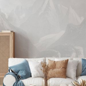 Mountain Ranges - Light Grey | Wallpaper