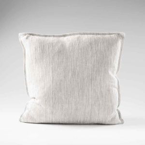 Myra Linen Cushion | Slate/White Stripe