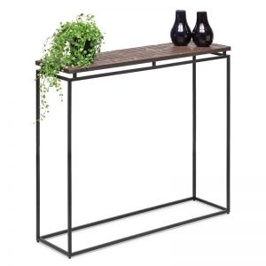 Narrow Hallway Console Table | Copper Textured Wood Top | by Lirash