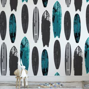 Never Be Board - Nature's Child | Eco Wallpaper | Teal | Amba Florette