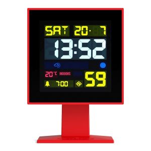 Newgate Monolith Lcd Alarm Clock | Fire Engine Red