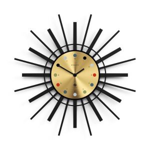 Newgate Stingray Wall Clock Black | Gold Dial