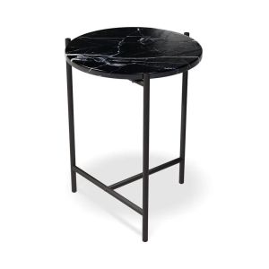 Nexus Marquina Marble Side Table | Black