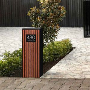 Noosa Parcel Pillar Letterbox | Black Merbau