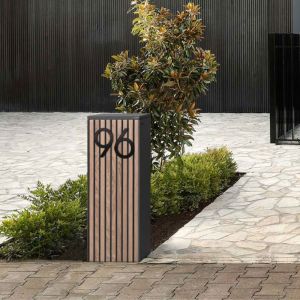 Noosa Parcel Pillar Letterbox | Charcoal Bark