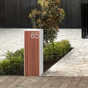 Noosa Parcel Pillar Letterbox | White Merbau