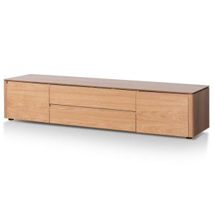 Norris TV Entertainment Unit with Middle Drawer | Natural Oak