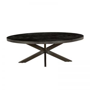 Nova Oval Wooden Coffee Table | Charcoal | 130cm