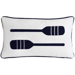 Oars Dark Blue and White Kids Cushion Cover 30 cm by 50 cm