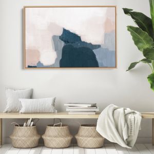 Oblivion | Scandi Style Pink Blue Abstract Painting As Art or Canvas Print