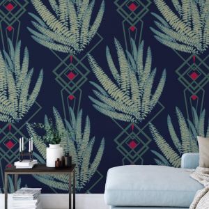 Octavia - Nature’s Glamour | Eco Wallpaper | Octavia Deep Blue | Amba Florette