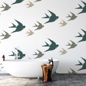 Oh Them 3 Birds! | Days Of Old | Eco Wallpaper | Amba Florette