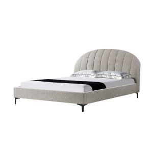 Olin Fabric Queen Bed Frame | Sand Boucle