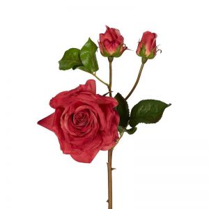 Olivia Bud Real Touch Rose Stem | 53cm | Rouge 6 x Stems