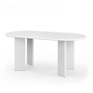 Omni Chunky Oval Dining Table | 180cm | Matte White | by L3 Home