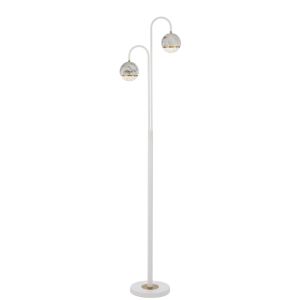 Oneta 2 Light Floor Lamp | White Marble and Clear