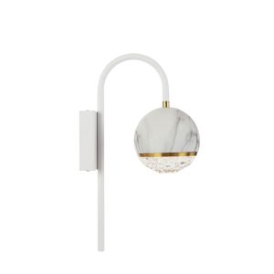 Oneta Arm Wall Light | White Marble and Clear