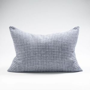 Ordonne Linen Houndstooth Cushion | Navy