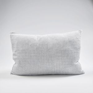 Ordonne Linen Houndstooth Cushion | Silver Grey