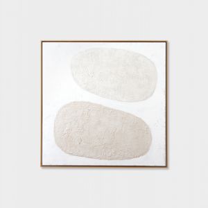 Organic Play | Framed Painting | White