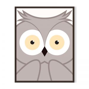 Owl Face | Framed Print by Little Laneway