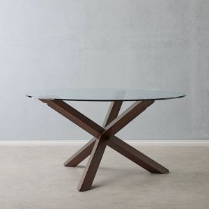 Pablo Dining Table | Mango Wood | Glass Top