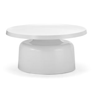 Palemo Round Pedestal Tray Coffee Table | Matte White | by L3 Home