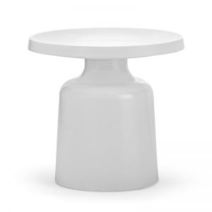 Palemo Round Pedestal Tray Side Table | Matte White