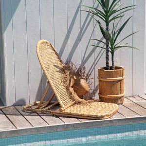 Palm Beach Portable Rattan Foldable Beach Chair | By Sun Republic