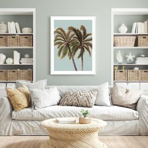 Palm Breeze Duo in Haze Fine Art Print | by Pick a Pear | Framed